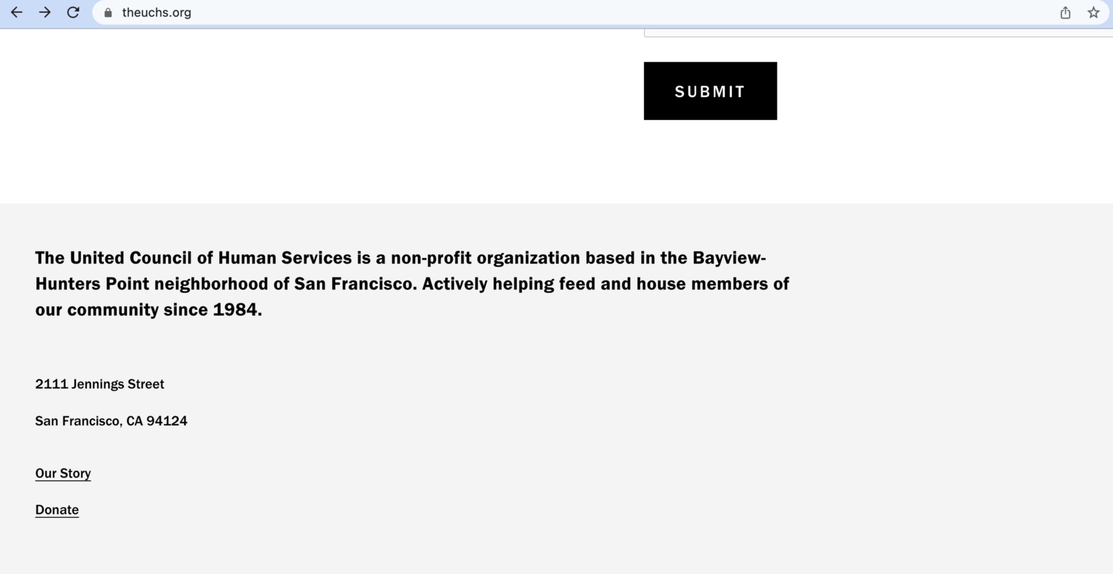 The United Council of Human Services is a San Francisco non-profit serving Bayview-Hunters Point by feeding and housing community members since 1984.
