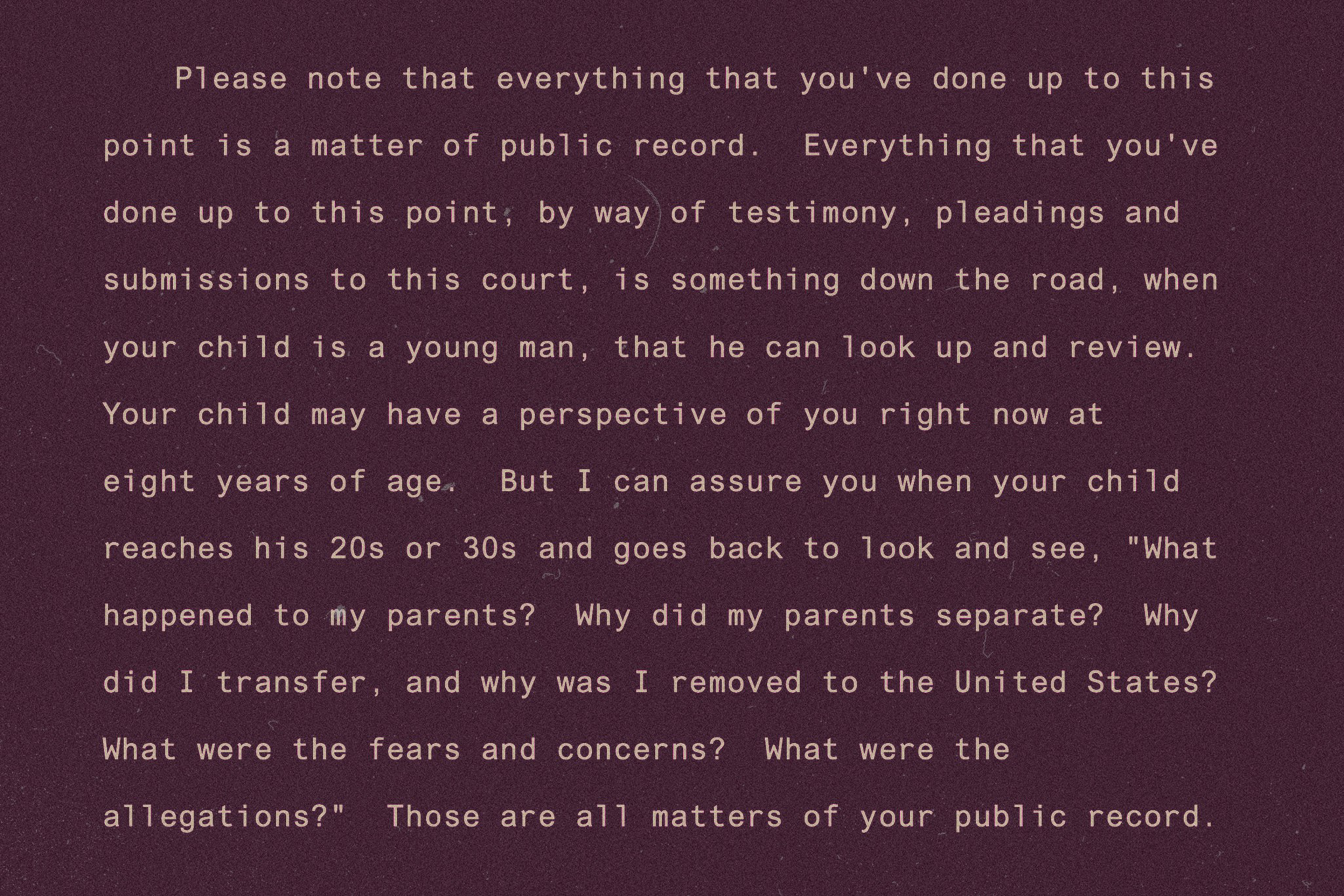 A photo illustration with document text