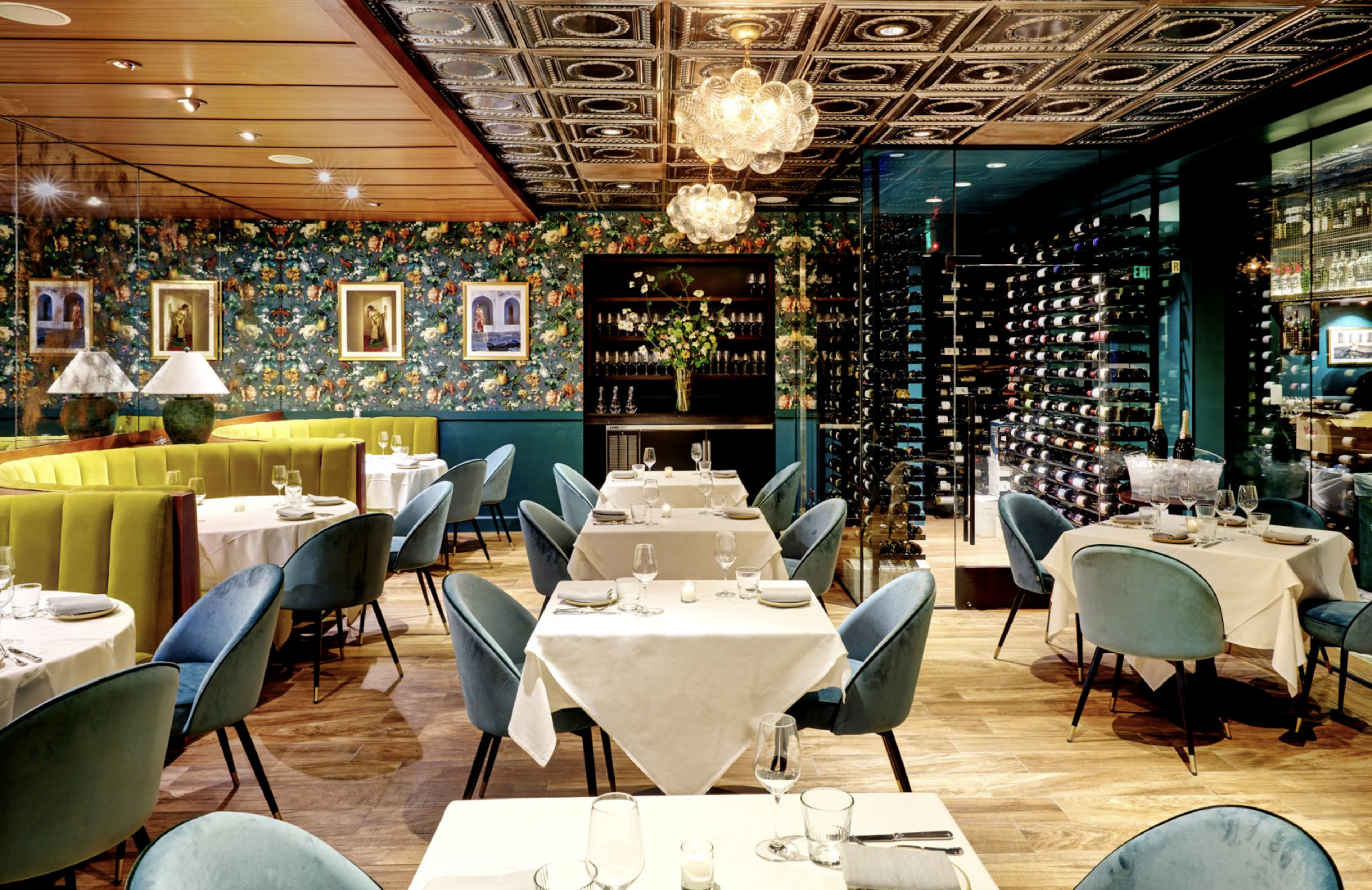 The dining room at Tiya in the Marina