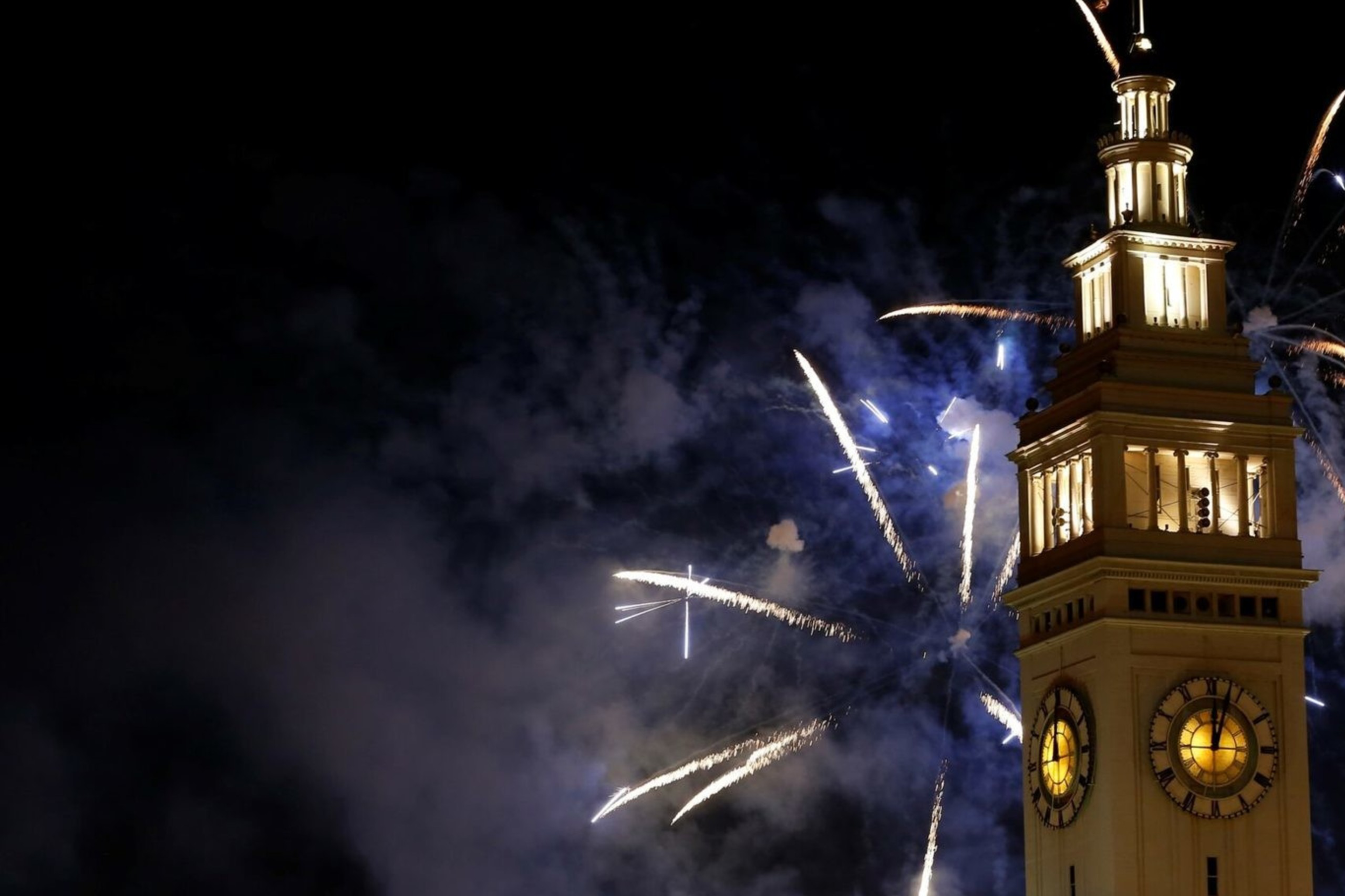 Fireworks illuminate the sky during the New Year celebrations in San Francisco, CA, USA on January 01, 2018. | Getty Images
