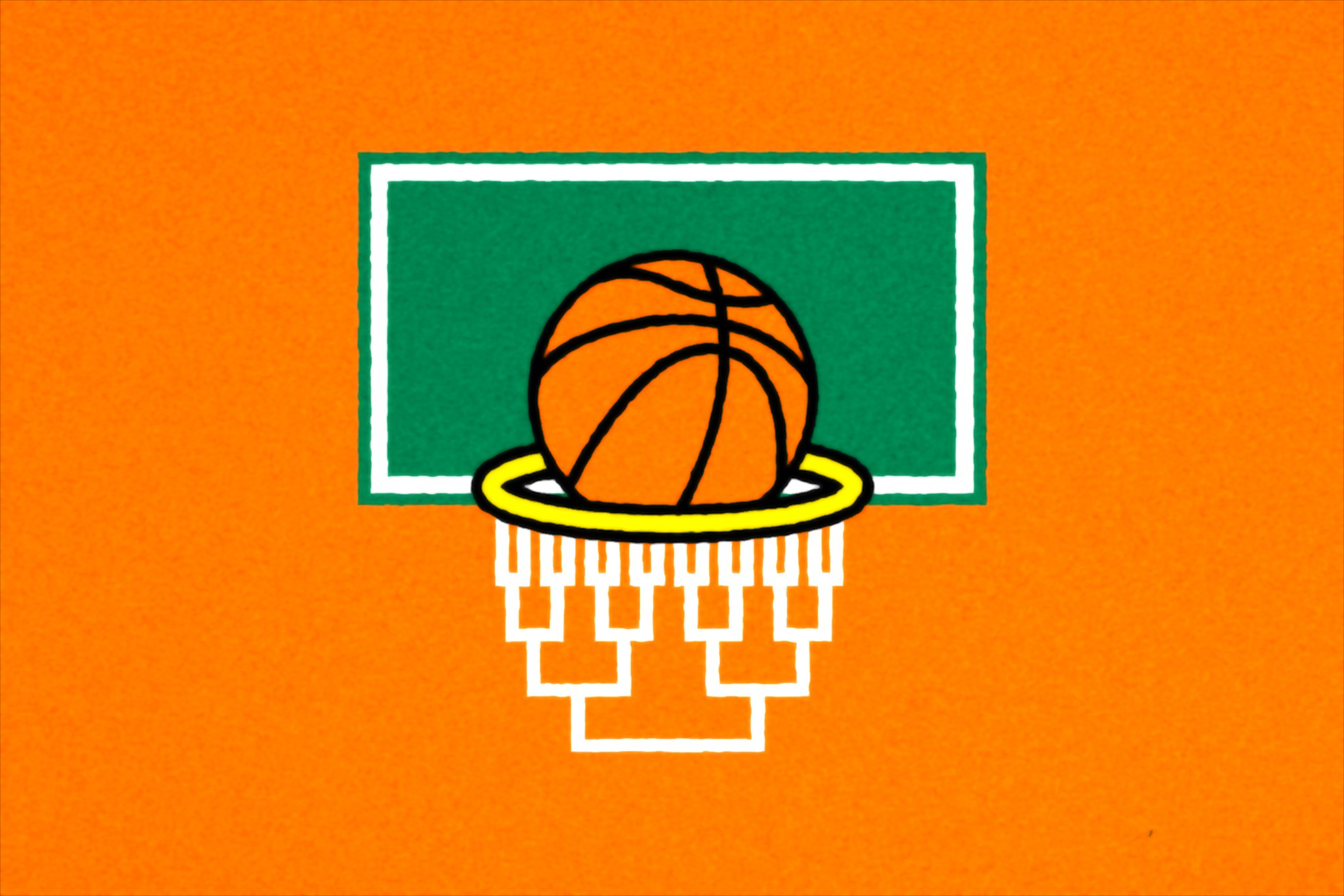 An illustration of a basketball hoop