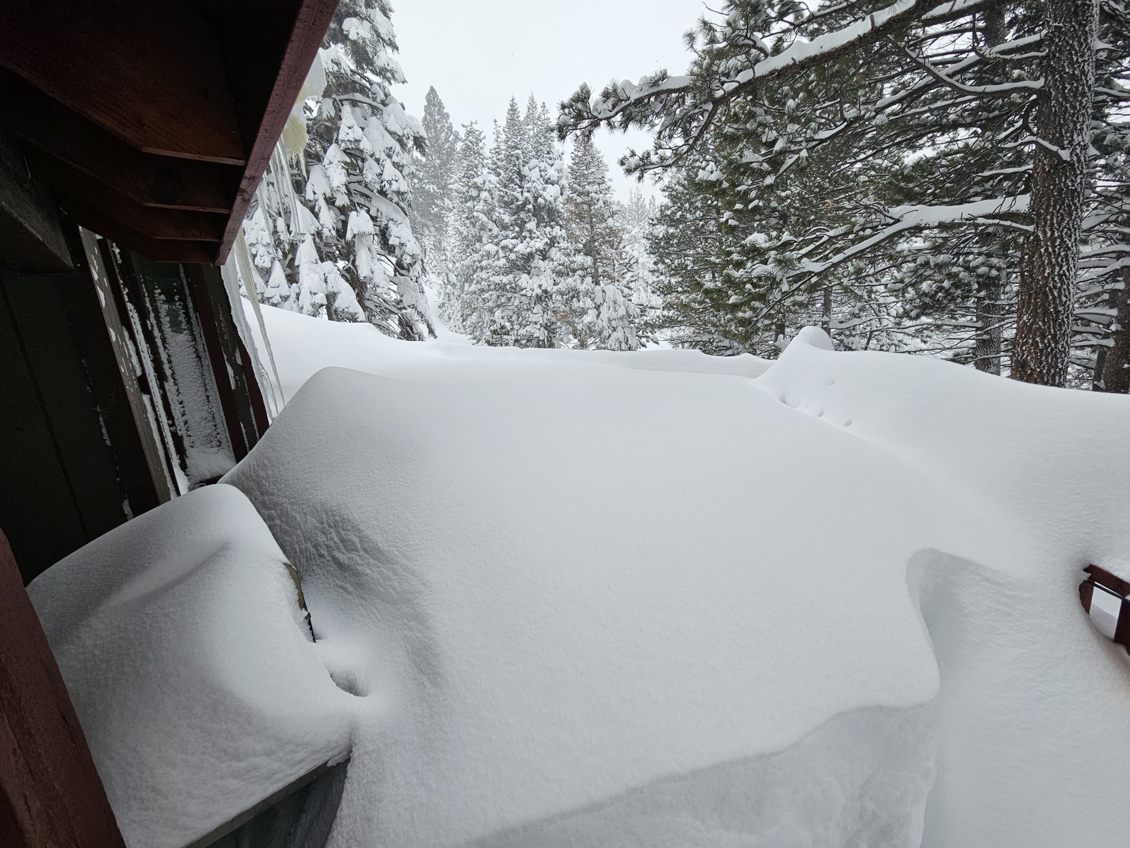 View of piles of snow