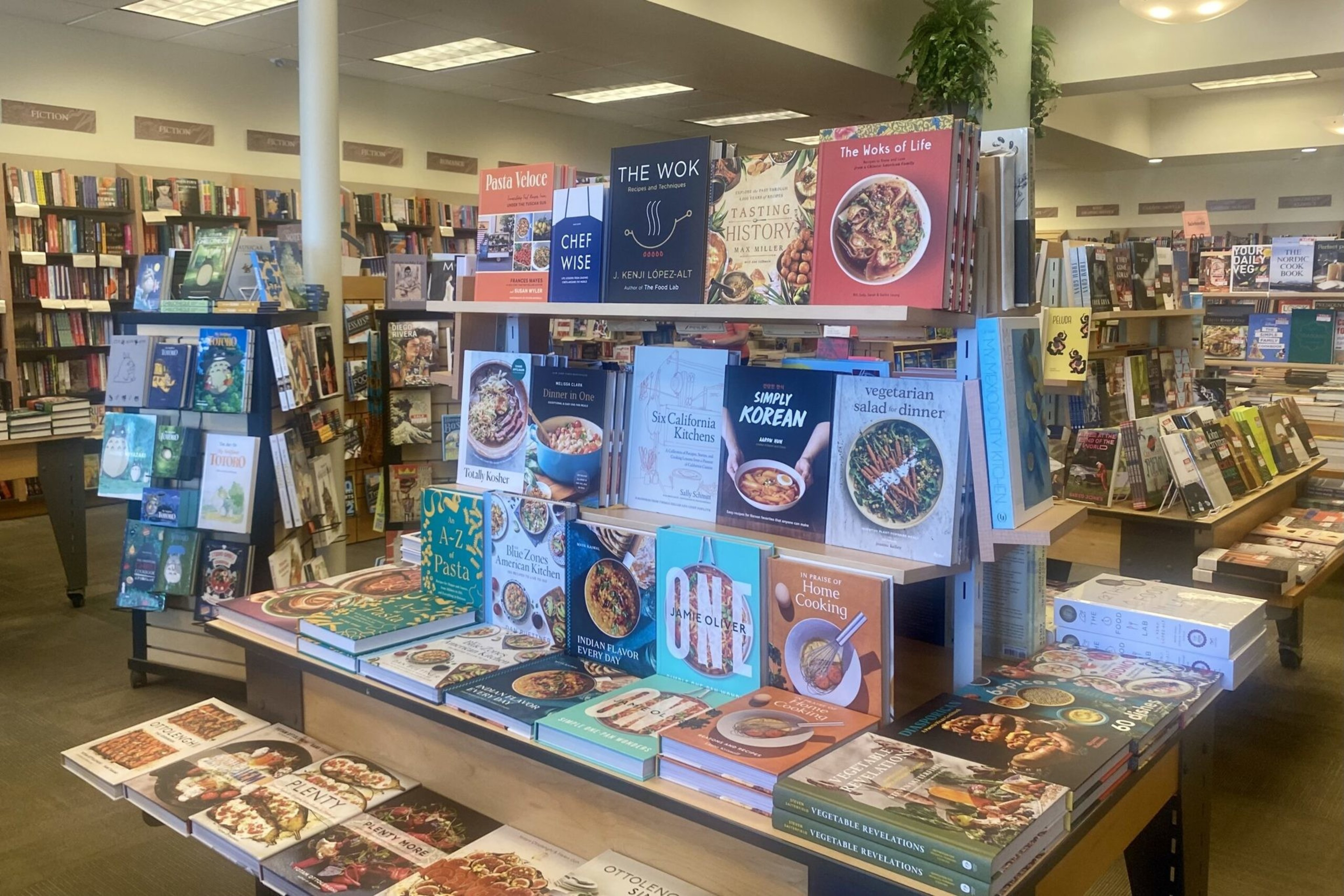 A display of books. 