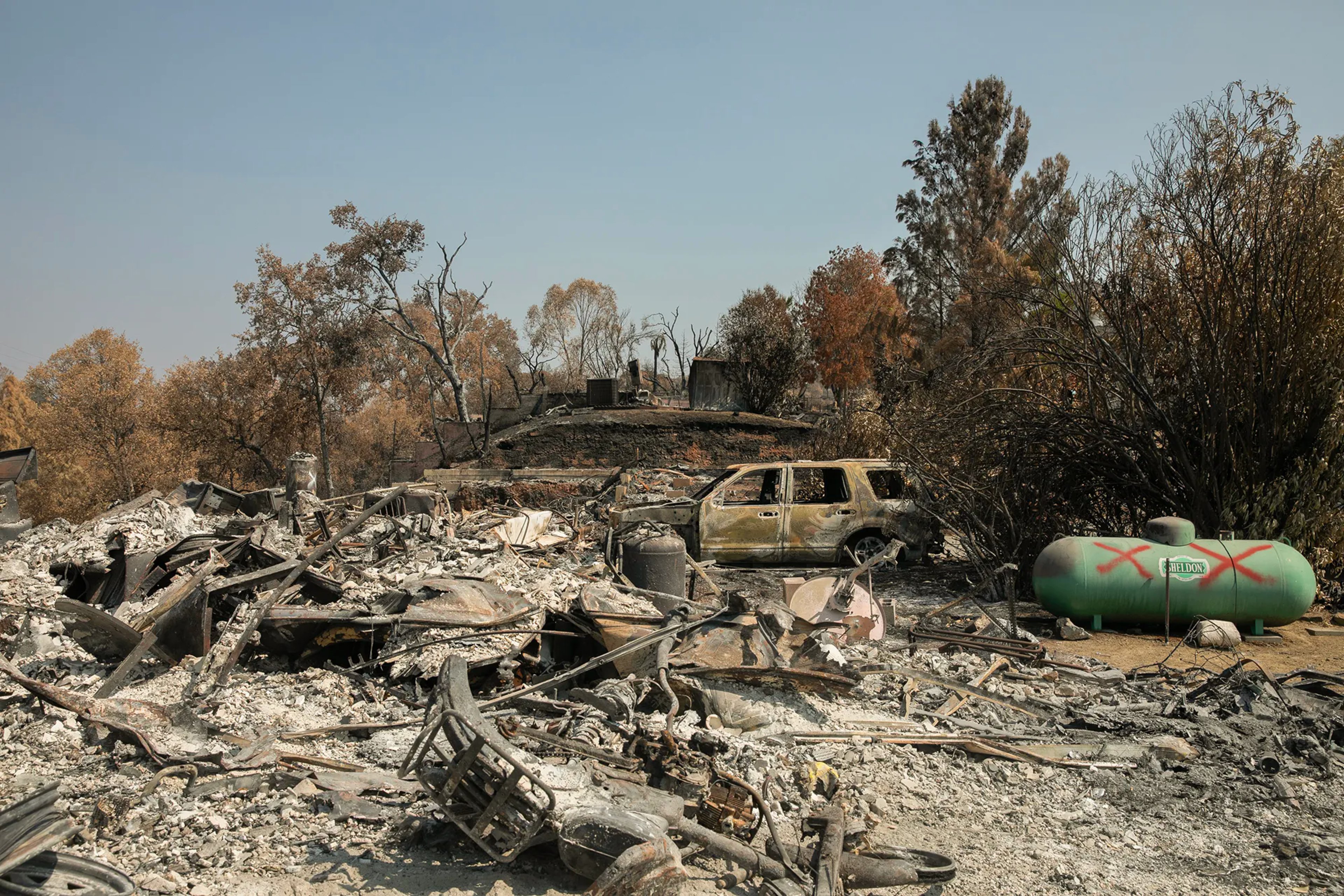 Burned down home