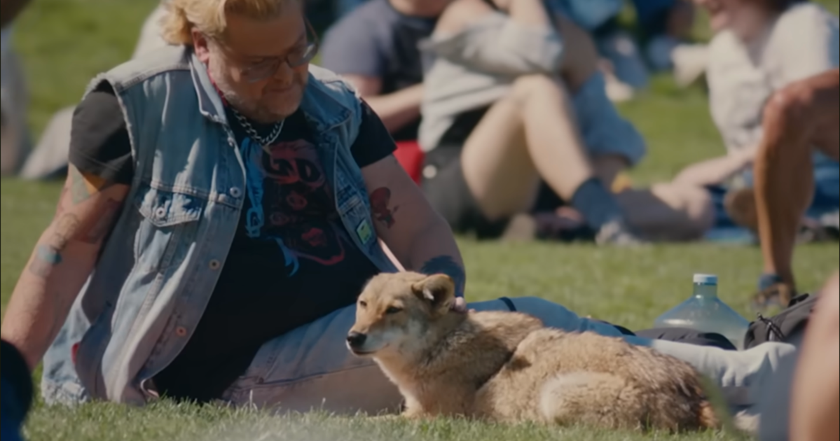 Yup, that’s me petting a coyote in the 2-minute movie about San Francisco