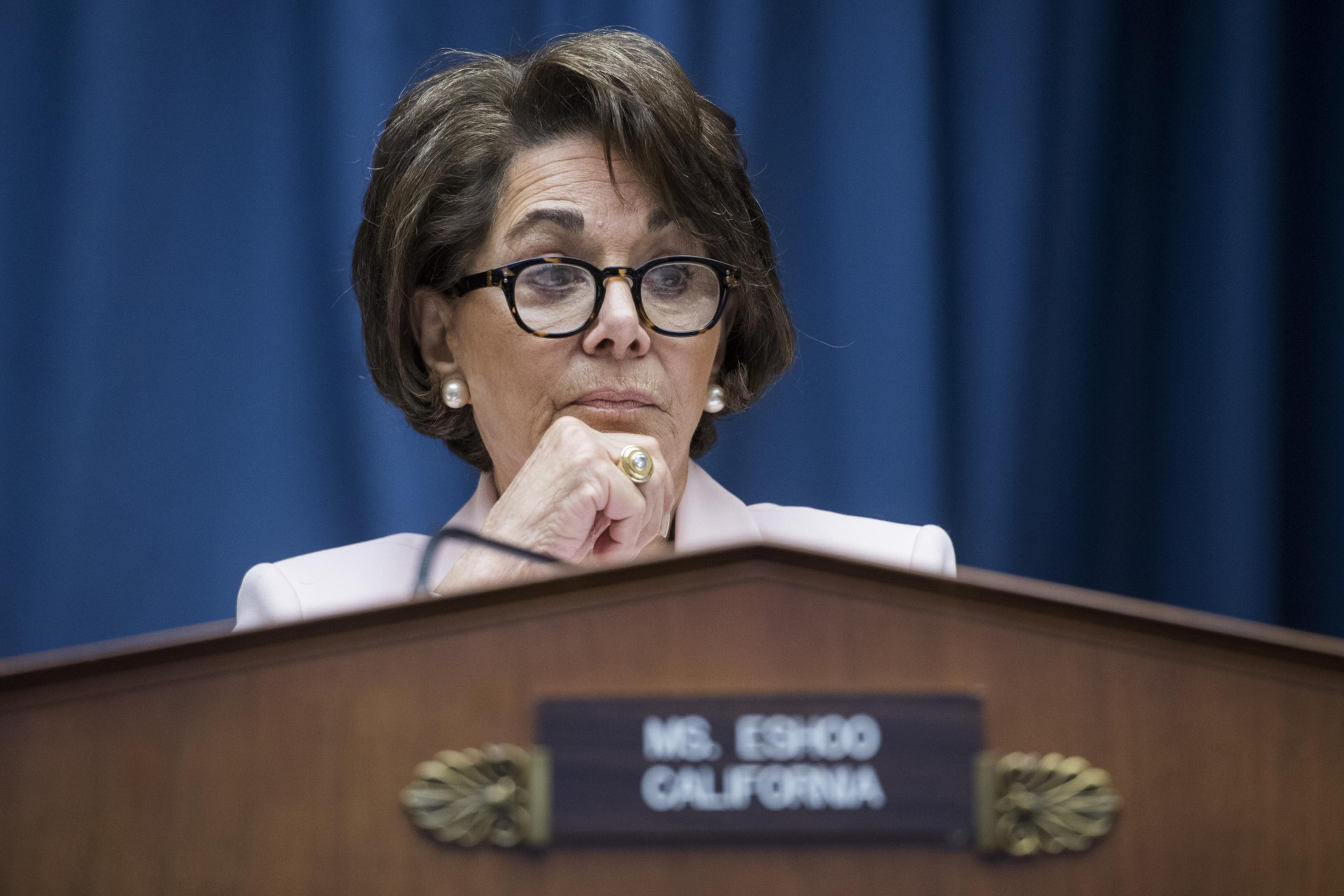 Congresswoman Anna Eshoo listens during a meeting of the House Energy and Commerce Subcommittee on Health.