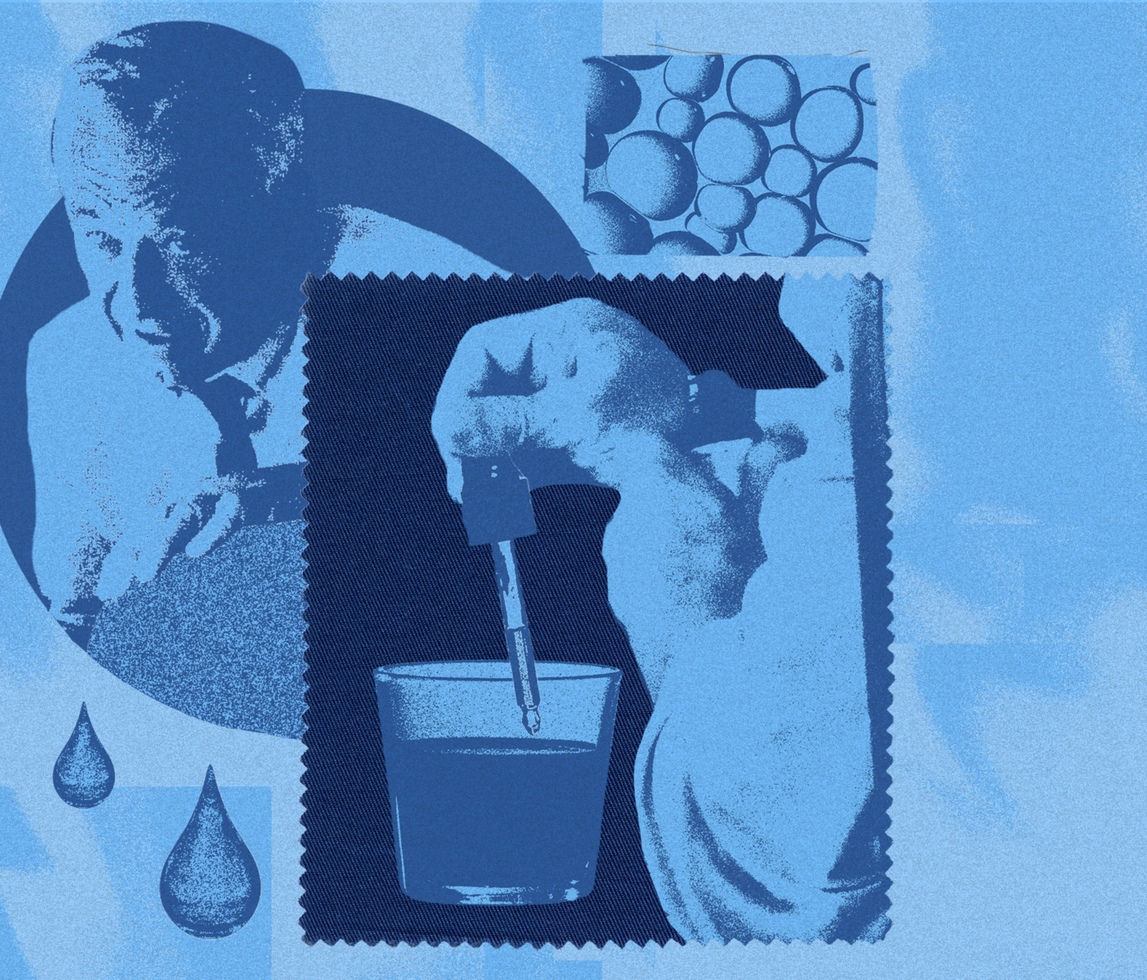 A photo illustration of a scientist