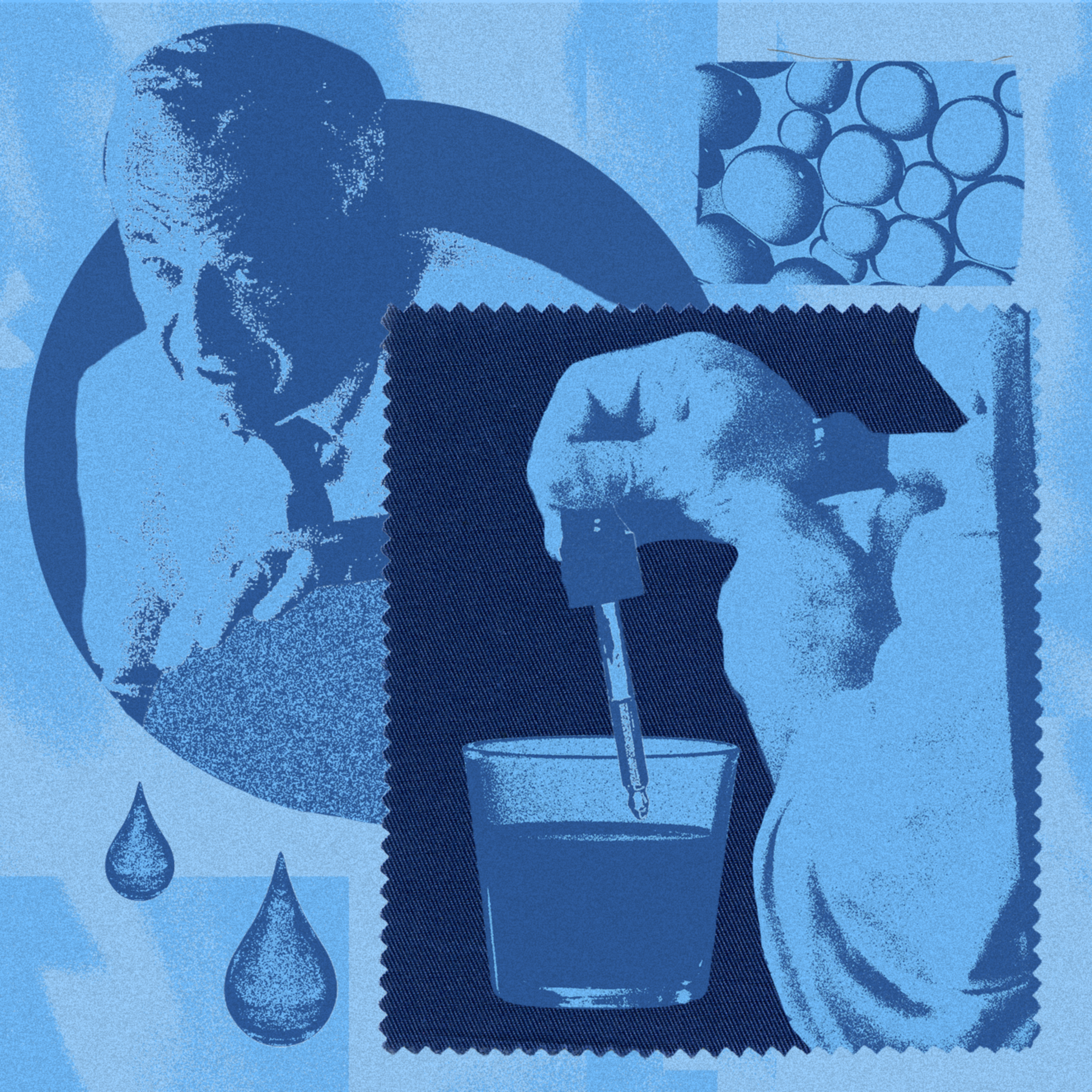 A photo illustration of a scientist