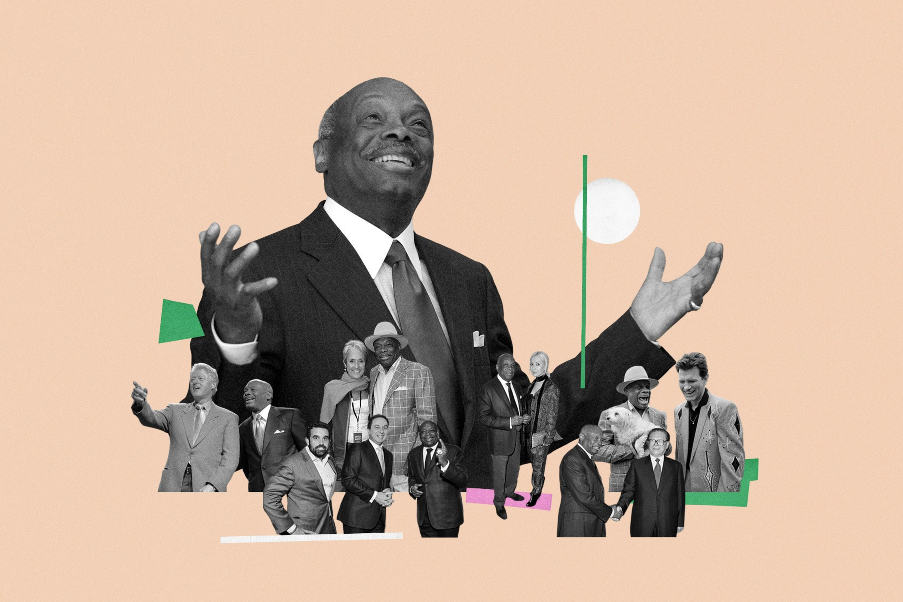 A photo collage featuring a man at the center with additional photos of him and friends.