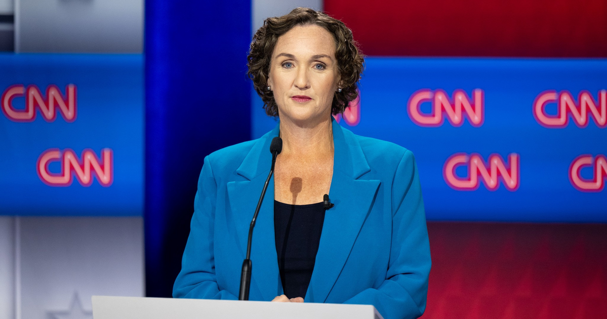 The men running for California governor keep yelling. Katie Porter is not allowed to
