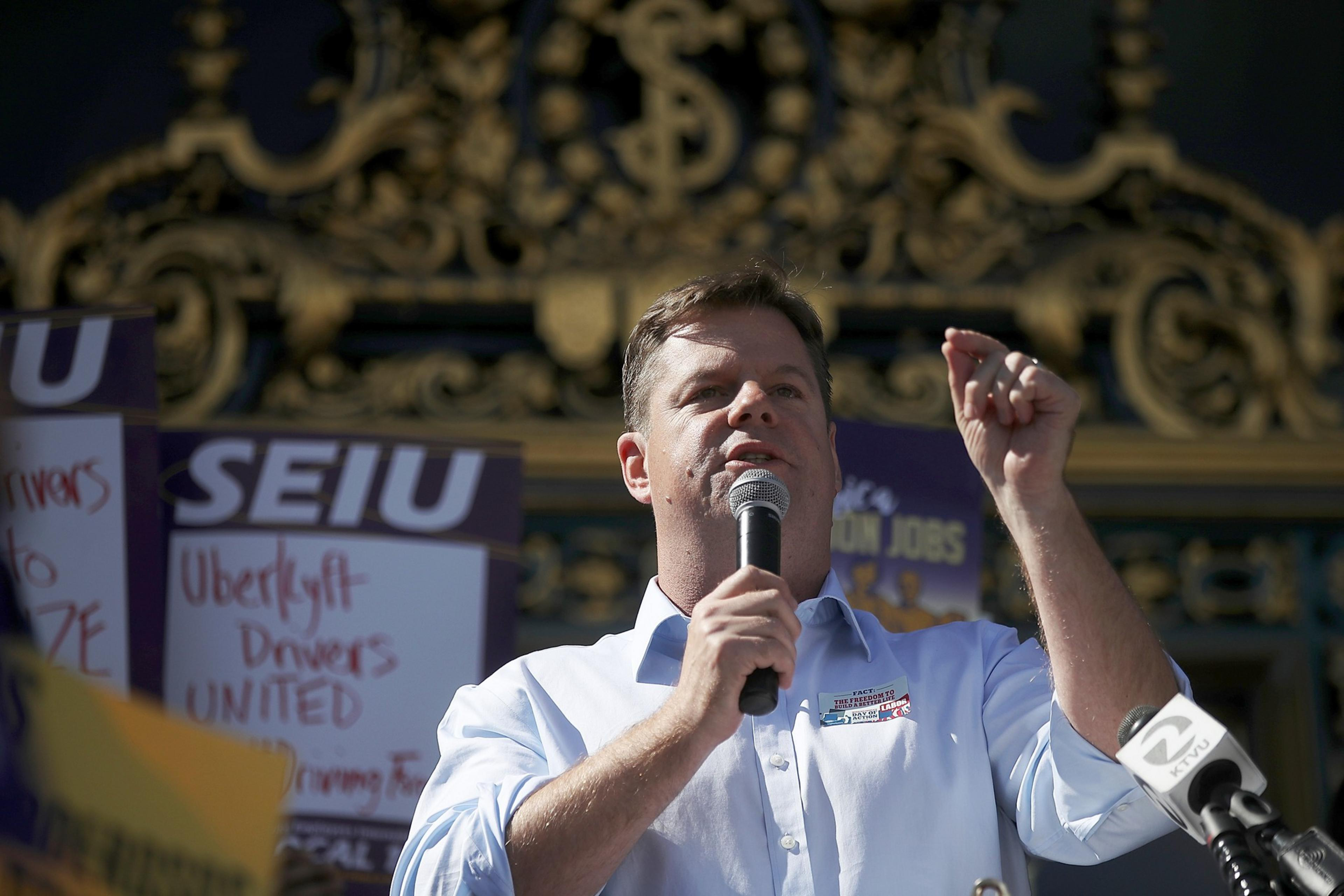 Mark Farrell speaks.