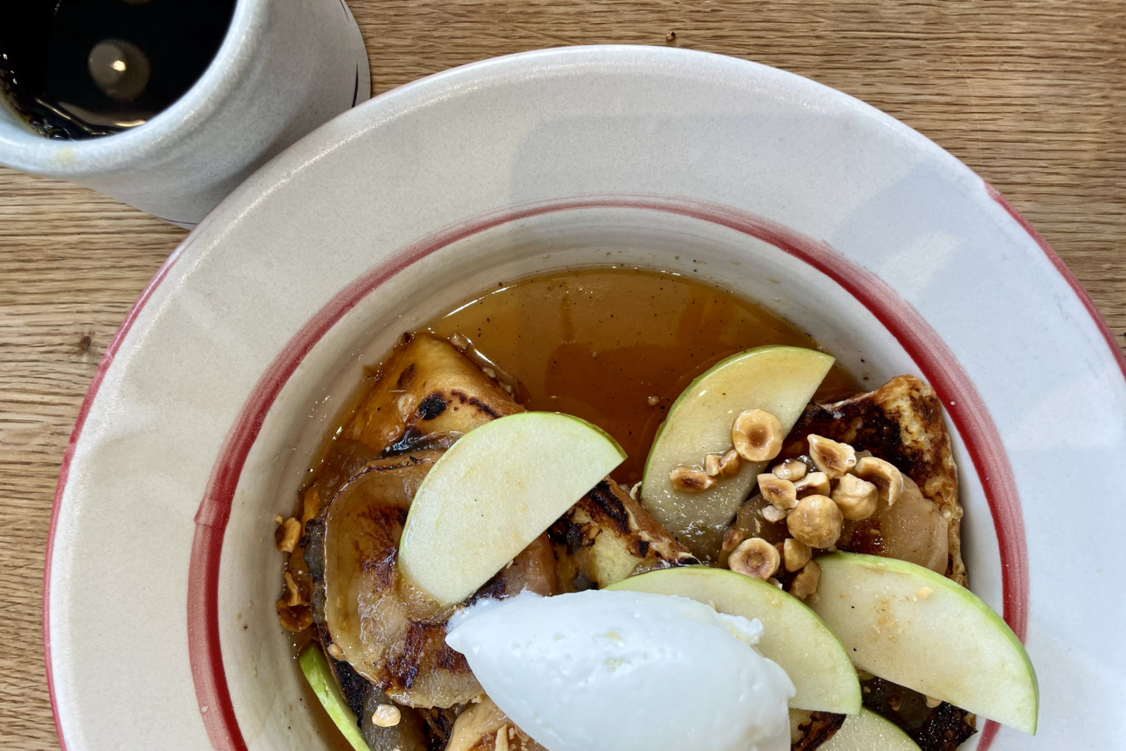 French toast with apples at Early to Rise