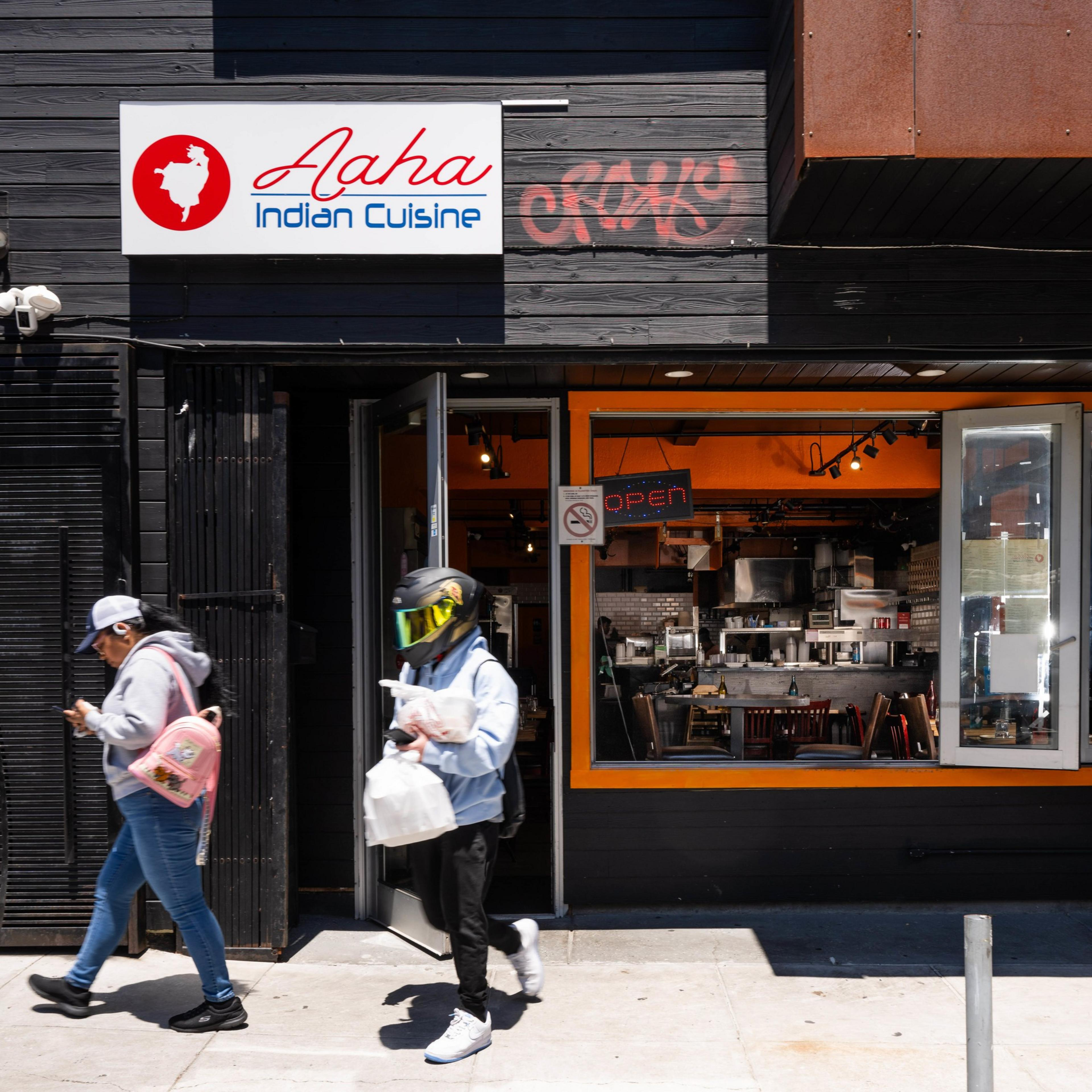 The exterior of Aaha Indian Cuisine