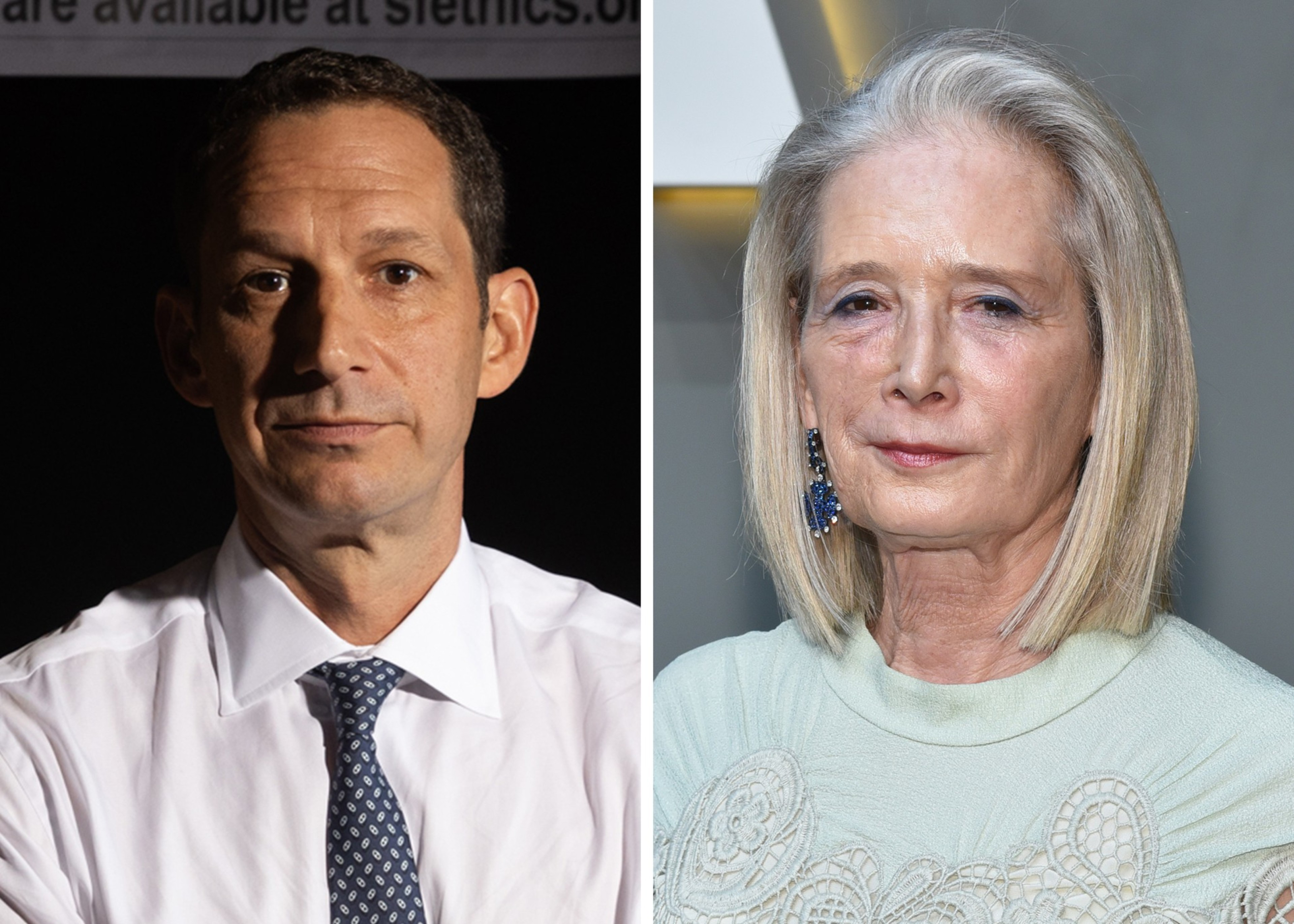 A composite image of mayoral candidate Daniel Lurie and his mother, businesswoman Mimi Haas.